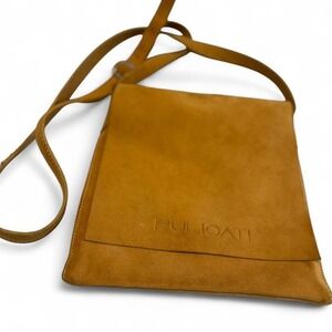 PULICATI Genuine Leather Messenger Bag‎ Crossbody, Tan